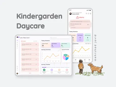 Kinder garden Daycare Dashboard cctv dashboard daycare app daycaretech kids kindergarden kindergarten responsive ui
