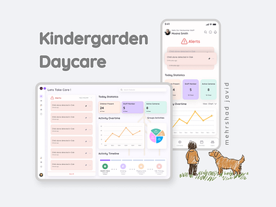 Kinder garden Daycare Dashboard cctv dashboard daycare app daycaretech kids kindergarden kindergarten responsive ui