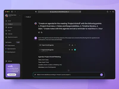 Prodify – Web AI Dashboard Tech Design admin dashboard ai assistant ai dashboard ai illustrator app app interfaces app screen app website client dashboard core app dashboard dashboard ui dashboard widgets home screen modern dashboard store dashboard tech design tech ui tech website web app web dashboard
