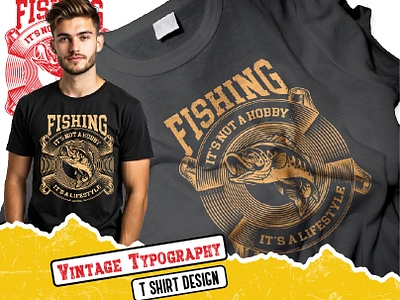 " Fishing " Vintage Typography T-shirt Design custom t shirt custom vintage t shirt design retro retro vintage t shirt t shirt design typography design typography logo typography t shirt design vintage vintage logo vintage t shirt vintage typography