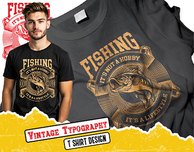 " Fishing " Vintage Typography T-shirt Design custom t shirt custom vintage t shirt design retro retro vintage t shirt t shirt design typography design typography logo typography t shirt design vintage vintage logo vintage t shirt vintage typography