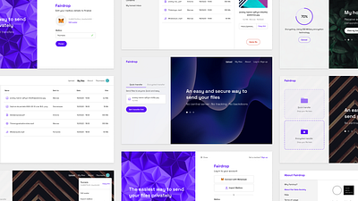 Fairdrop file transfer purple redesign ui web3 website