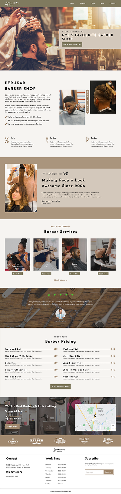 Barber Website Landing page sample 2 branding design discover graphic design logo ui ux web