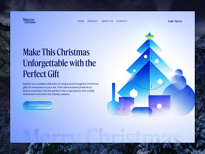 Hero header concept for a gift shop hero header illustration ui website