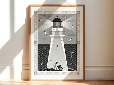 The Lighthouse Movie Poster A24 art colour design editorial illustration illustration movie poster print