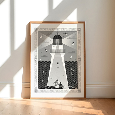 The Lighthouse Movie Poster A24 art colour design editorial illustration illustration movie poster print