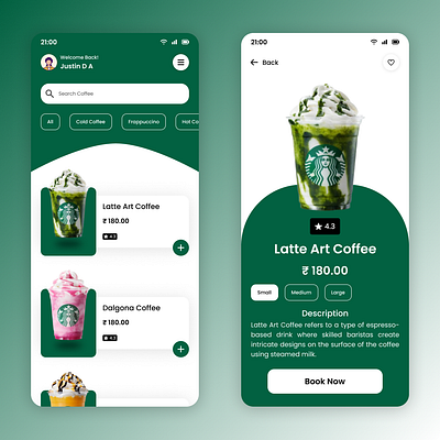 Coffee Mobile App coffee dailyui figma mobileapp ui uidesign uiux uiuxdesign ux uxdesign