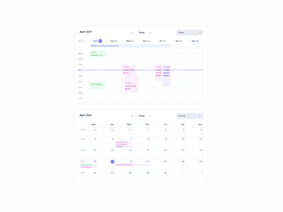 Calendar Module app design ui ux