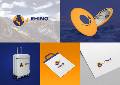 Rhino Works Travel Logo Design branding graphic design logo logo design travel agency branding travel logo traveling agency