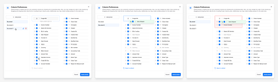 Designing Column Preferences column preferences customization table settings ui ux