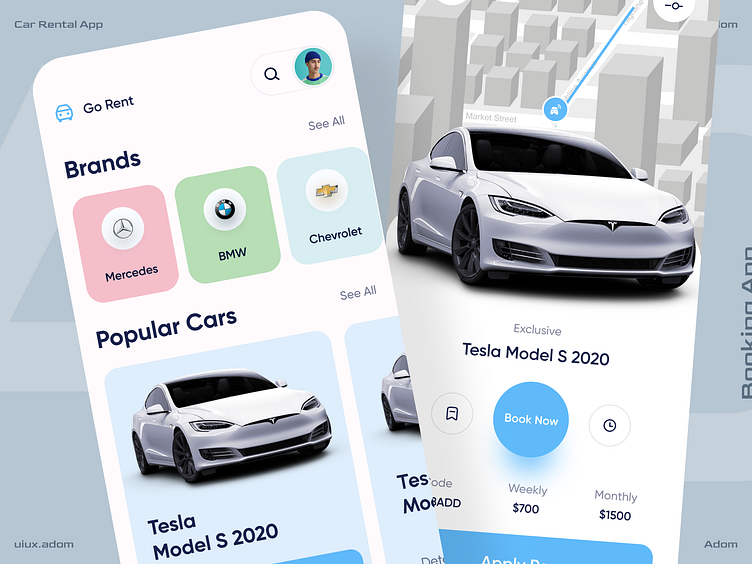 Car Rental App by Adom on Dribbble