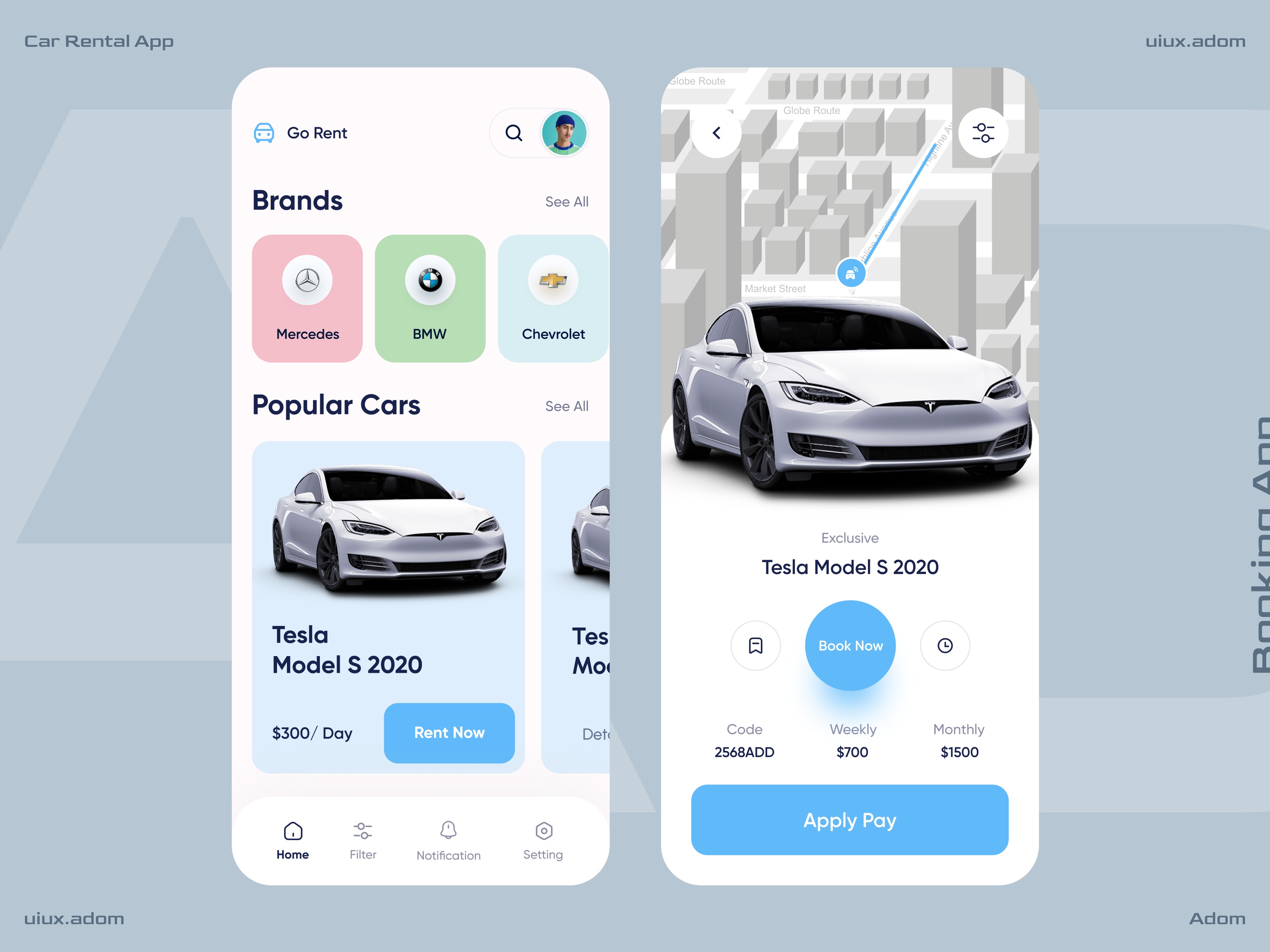 Car Rental App by Adom on Dribbble