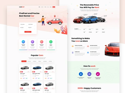 CarRent Website Design landing page ui ux web web design webdesign website website design