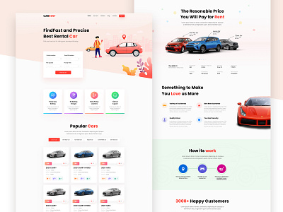 CarRent Website Design landing page ui ux web web design webdesign website website design