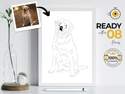 Custom Minimal Line Art Portraits custom line art dog art print dog drawing dog line drawing dog sketch graphic design pet portrait pet portrait custom pet sketch