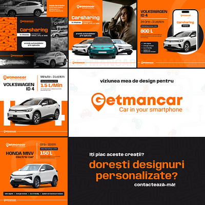 Social Media Banners for GetmanCar - Carsharing ads banner banner design branding car carsharing design graphic design orange post social media social media ads social media banner