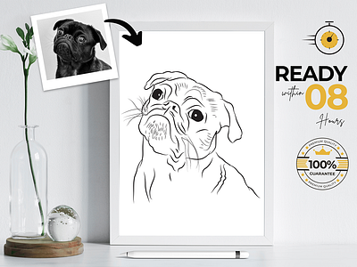 Custom Pet Portraits | Unique Dog Line Drawings from Image custom line art custom line drawing custom portrait dog line drawing dog portrait drawing from photo pet line drawing pet portrait