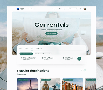 Booking Platform Design - UX/UI booking platform booking website design fightsbooking figma hotelbooking landing page landing page design online booking rentacar rentacarbooking user experience user interface uxui website