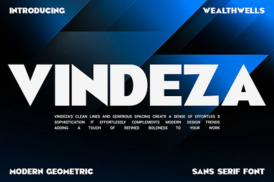 Vindeza Modern Geometric Sans Serif Font megazine