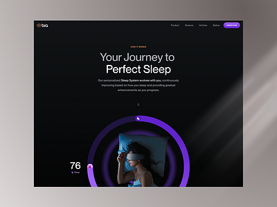 How it Works - Bia Website landing page process sleep mask sleep process sleep score web web design