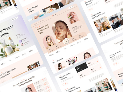 Beauty Salon Website appointment scheduling beauty salon beauty services cosmetics customer experience e commerce figma template hair and makeup landing pages madbrains online booking responsive design salon website ui design uiux user interface ux design web design