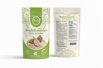 Baobab-powder Pouch Packaging Design bag design baobab pouch branding creative food pouch fruit bag design fruit pouch graphic design illustration label design minimalist design packaging packaging design packaging expert pouch design pouch packaging product packaging simple design