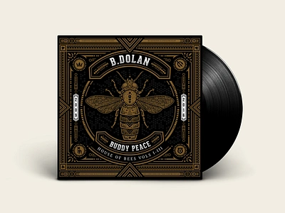 B.Dolan - House of Bees I-III Vinyl Collection adobe adobe illustrator b.dolan bee bees creative design graphic design hip hop honeycomb insect luxury music ornate packaging rap record vector vinyl