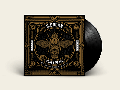 B.Dolan - House of Bees I-III Vinyl Collection adobe adobe illustrator b.dolan bee bees creative design graphic design hip hop honeycomb insect luxury music ornate packaging rap record vector vinyl