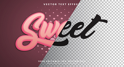 Sweet 3d editable text style Template decoration