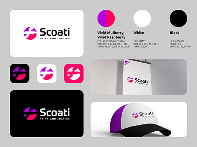 Scoati Logo branding business cap logo logos mockup modern paint simple