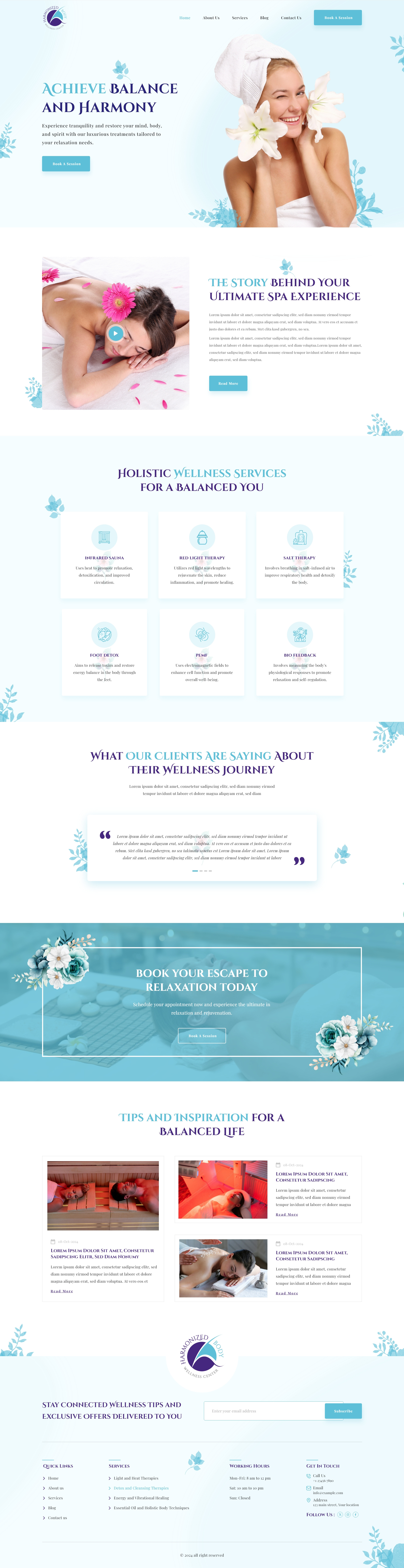 Wellness Center and Spa Website Design spa website spa website design ui website website design wellness center wellness center and spa wellness center and spa website