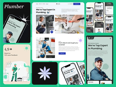 Plumbing Services Website customer experience emergency plumbing figma template local services mobile responsive online booking plumber plumber website plumbing services responsive design service marketplace service provider ui uiux design uix ux design web design website template