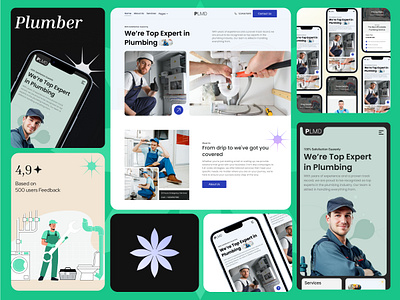 Plumbing Services Website customer experience emergency plumbing figma template local services mobile responsive online booking plumber plumber website plumbing services responsive design service marketplace service provider ui uiux design uix ux design web design website template
