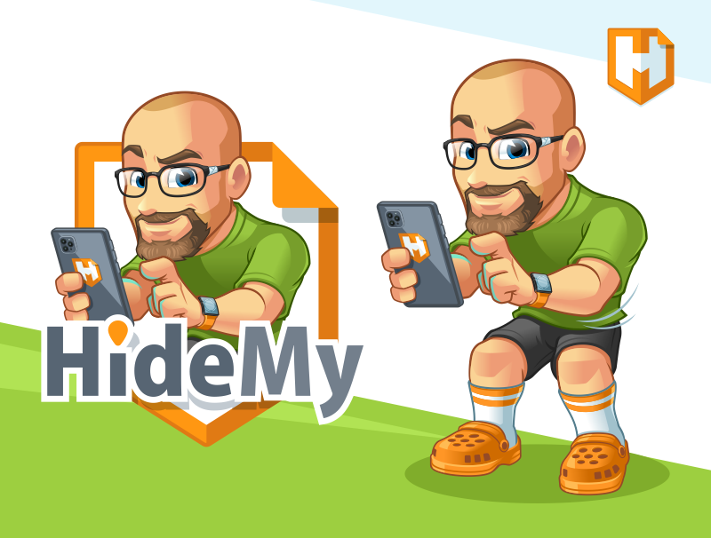 VPN Geek Mascot caricature character design gamer logo vpn logo vpn mascot web illustrations website illustrations