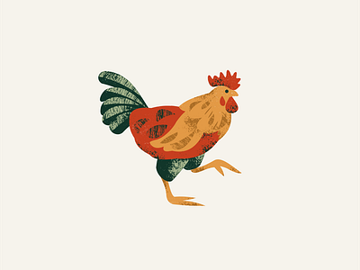 Rooster bird illustration retro rooster textured vector xara