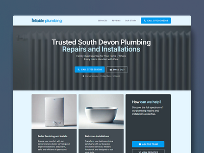 Modern, Functional and Accessible Plumbing Website Build branding curated design design design portfolio digital branding landing page marketing website modern web page design plumber plumbing website repairs website service website ui ux website