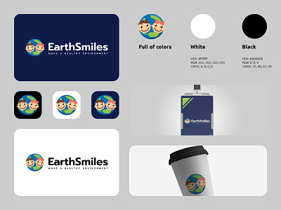 EarthSmiles Logo branding business earth environment health logo logos modern simple