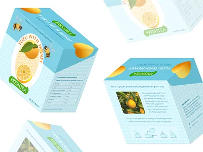 "Yuzu with Honey tea" Packaging Design commercial design graphic design illustration logo package design tea box tea package vector