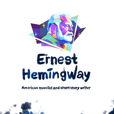 Ernest Hemingway, Re-Imagined💫 art book bookcover books design digitalart graphic design hemingway illustration