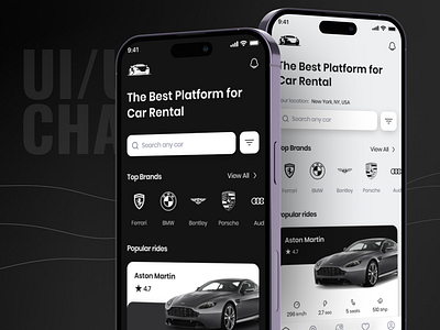 Day 7. Mobile App for Luxury Rental Car ios car rental luxury app car luxury car rental mobile app auto rent auto rent car uiux car rental web design app car