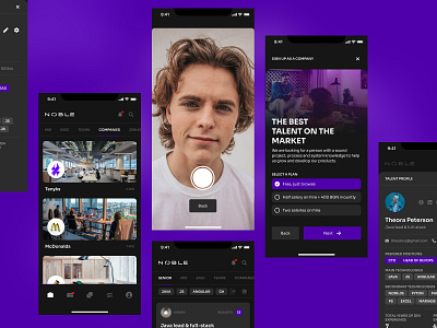 Noble App app app design hiring hr interface ios mobile phone ui uiux user interface ux