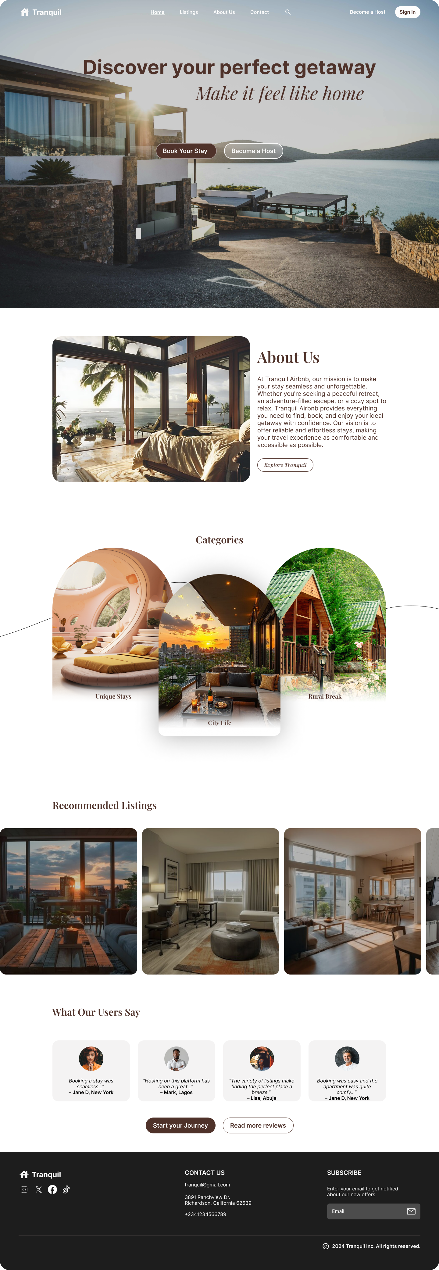 Tranquil Rental Homes (Design & Case Study) case study design illustration logo typography ui ux website