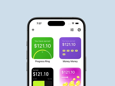 MotivCount - real time earning count app counter design earnings finance ios mobile money motivation progress salary tracker ui utility ux wage widget