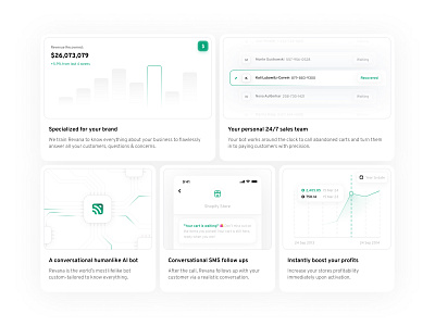 Revana - Bento Grid ai analytics app automation bento bot calls charts dashboard features graphs grid product design ui ux web