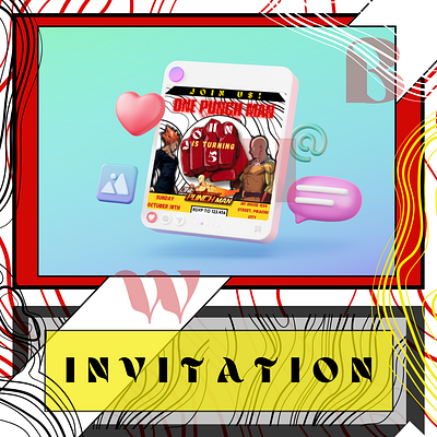 ONE PUNCH MAN BIRTHDAY INVITATION TEMPLATE 3d animation anime birthday card design birthday invitation design branding canva card design cartoons graphic design invitation designs logo motion graphics one punch man printable invitation ui