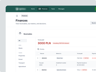 App for taxpayers - business and individual / Finances b2b b2c data documents finances minimal payments product design saas taxes taxpayers top bar web app