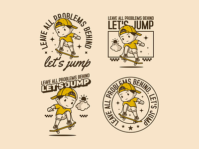 Let's jump. a boy skateboarder character adipra studio