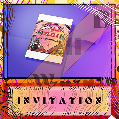 JOJO BIZZAR ADVENTURE BIRTHDAY INVITATION TEMPLATE 3d advertising animation anime birthday card design branding cool creative design graphic design jojo logo minimal motion graphics ui