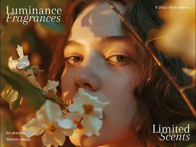 Luminance fragrances - art direction and web design art direction figma landing page web design website design