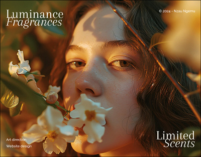 Luminance fragrances - art direction and web design art direction figma landing page web design website design